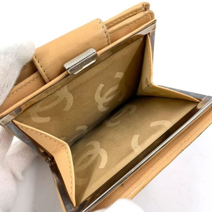 Chanel Coco Cambon Bifold Wallet 9 Series Leather Black And Beige Wallet