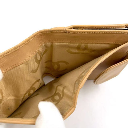 Chanel Coco Cambon Bifold Wallet 9 Series Leather Black And Beige Wallet