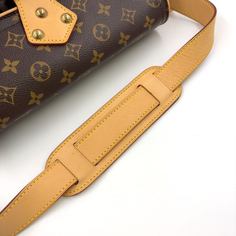 Louis Vuitton Hudson PM Monogram Leather × PVC Brown Shoulder Bag Gold M40027