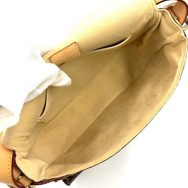 Louis Vuitton Hudson PM Monogram Leather × PVC Brown Shoulder Bag Gold M40027