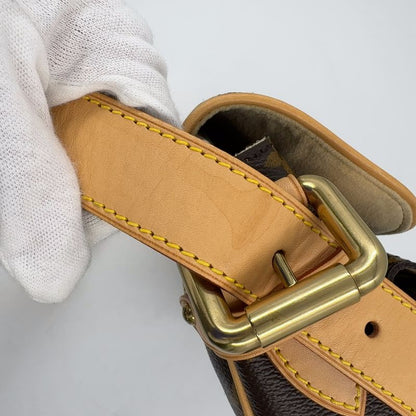 Louis Vuitton Hudson PM Monogram Leather × PVC Brown Shoulder Bag Gold M40027