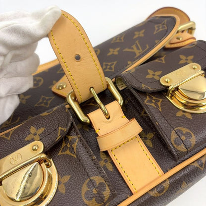 Louis Vuitton Hudson PM Monogram Leather × PVC Brown Shoulder Bag Gold M40027