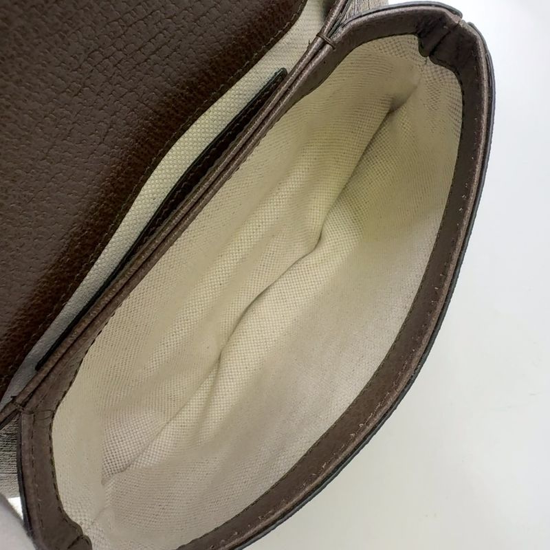 Gucci GG Supreme Belt Bag Leather X Canvas Brown Body Bag Gold 703302