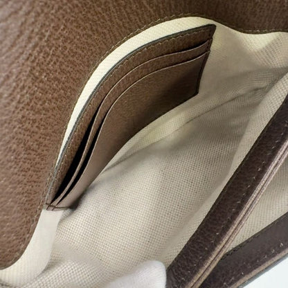 Gucci GG Supreme Belt Bag Leather X Canvas Brown Body Bag Gold 703302