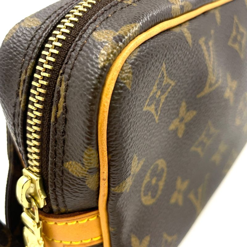 Louis Vuitton Marly Bandouliere Monogram Leather X PVC Brown Shoulder Bag Gold
