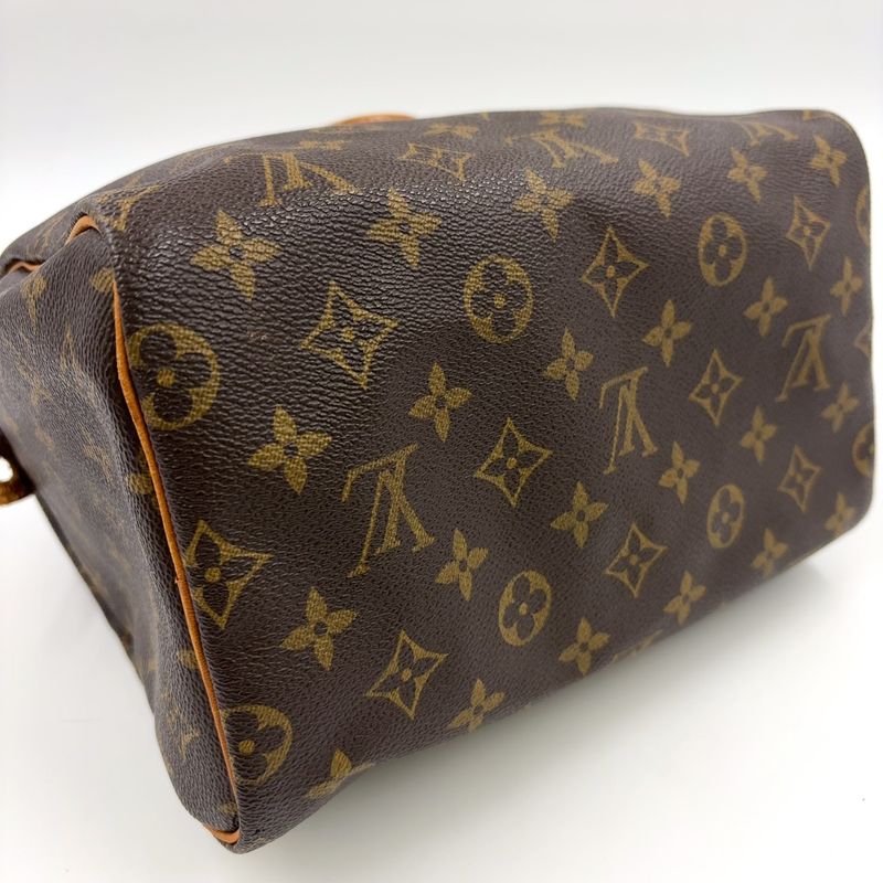 Louis Vuitton Speedy 25 Monogram Leather X PVC Brown Handbag Gold M41528