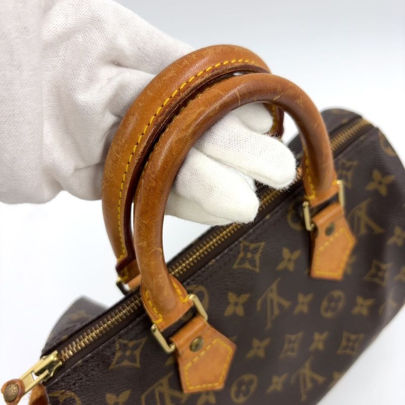 Louis Vuitton Speedy 25 Monogram Leather X PVC Brown Handbag Gold M41528