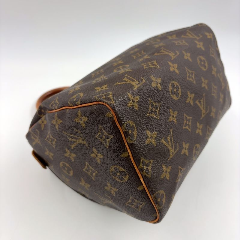 Louis Vuitton Speedy 25 Monogram Leather X PVC Brown Handbag Gold M41528
