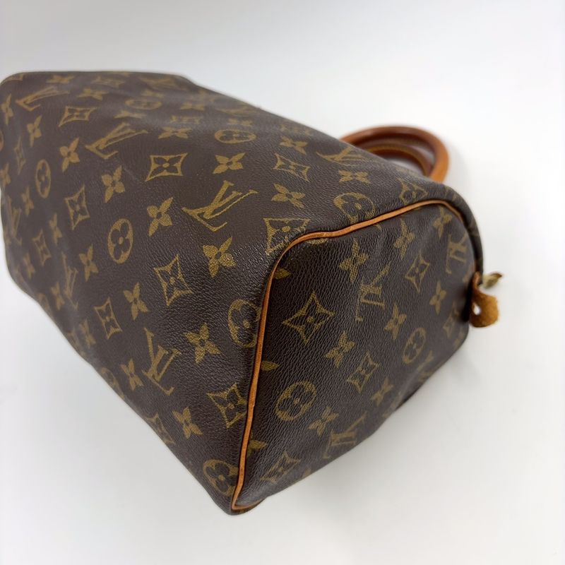 Louis Vuitton Speedy 25 Monogram Leather X PVC Brown Handbag Gold M41528
