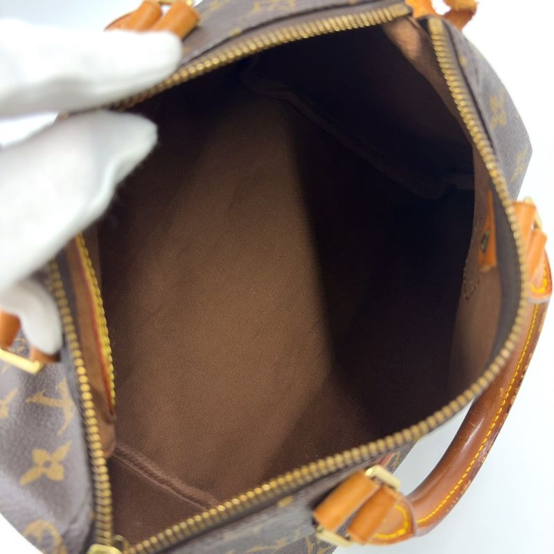 Louis Vuitton Speedy 25 Monogram Leather X PVC Brown Handbag Gold M41528