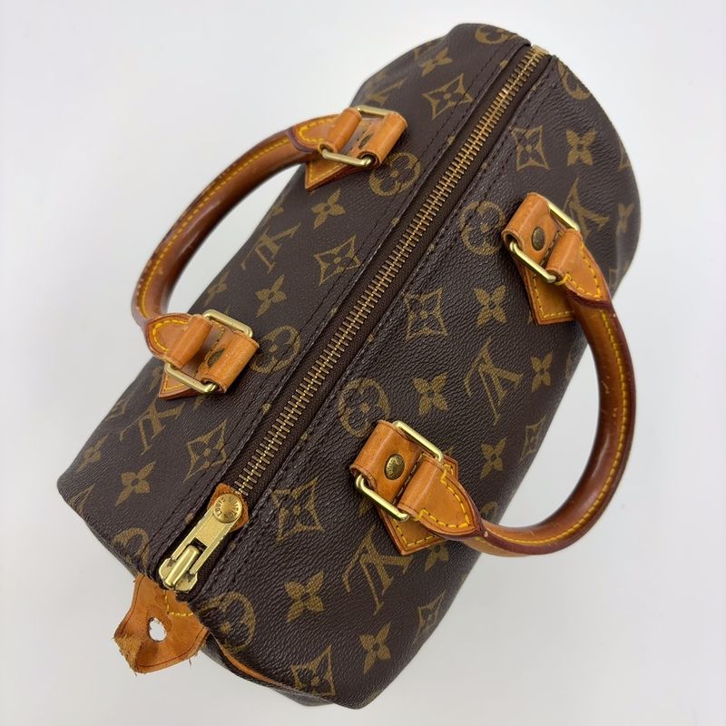 Louis Vuitton Speedy 25 Monogram Leather X PVC Brown Handbag Gold M41528