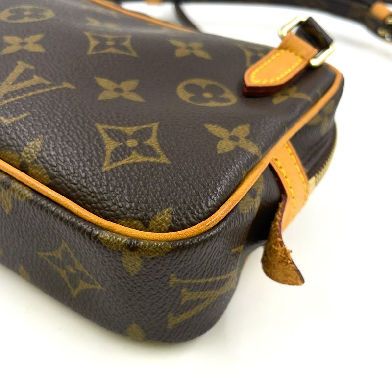 Louis Vuitton Marly Bandouliere Monogram Leather X PVC Brown Shoulder Bag Gold