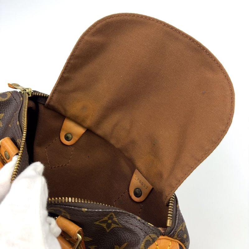 Louis Vuitton Speedy 25 Monogram Leather X PVC Brown Handbag Gold M41528