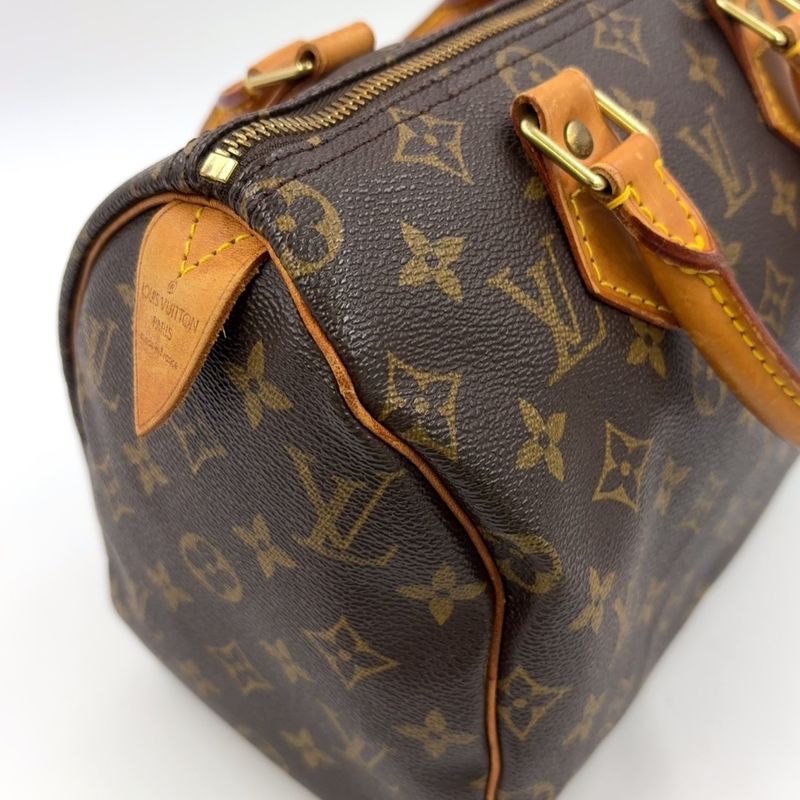 Louis Vuitton Speedy 25 Monogram Leather X PVC Brown Handbag Gold M41528