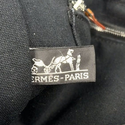 Hermes Fourre Tout MM Cotton Gray And Black Tote Bag Silver