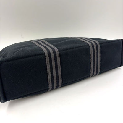 Hermes Fourre Tout MM Cotton Gray And Black Tote Bag Silver