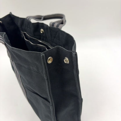 Hermes Fourre Tout MM Cotton Gray And Black Tote Bag Silver