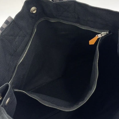 Hermes Fourre Tout MM Cotton Gray And Black Tote Bag Silver