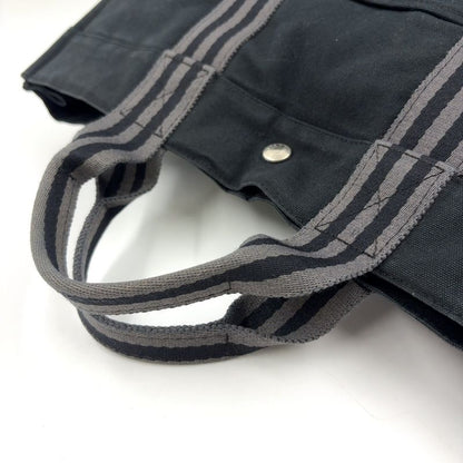 Hermes Fourre Tout MM Cotton Gray And Black Tote Bag Silver