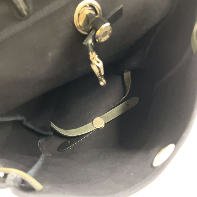 Hermes Herbag A Dos PM □G Engraved Canvas Black Backpack Silver