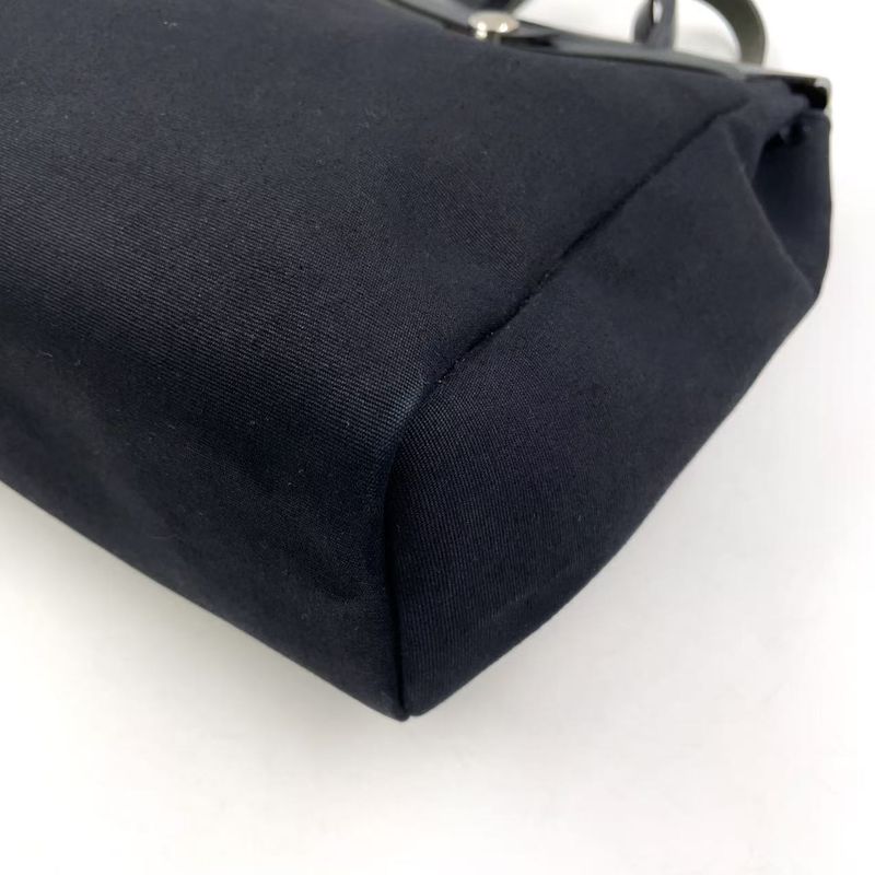 Hermes Herbag A Dos PM □G Engraved Canvas Black Backpack Silver
