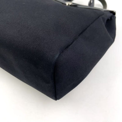 Hermes Herbag A Dos PM □G Engraved Canvas Black Backpack Silver