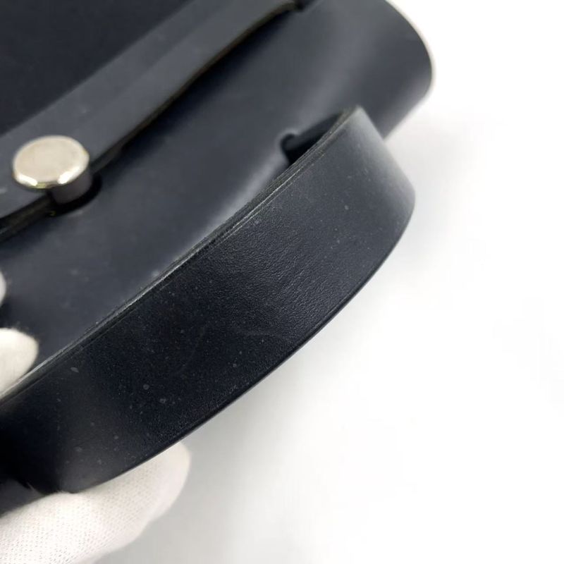 Hermes Herbag A Dos PM □G Engraved Canvas Black Backpack Silver