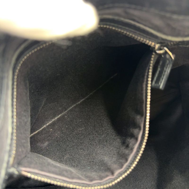 Gucci Jackie Leather X Canvas Black Shoulder Bag Silver 110291