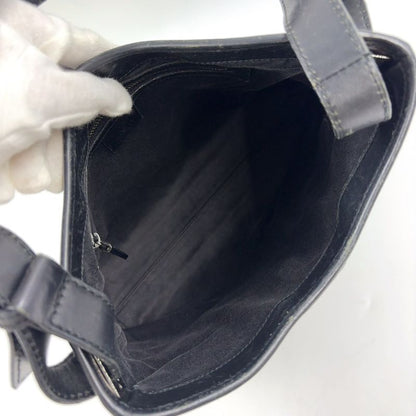 Gucci Jackie Leather X Canvas Black Shoulder Bag Silver 110291