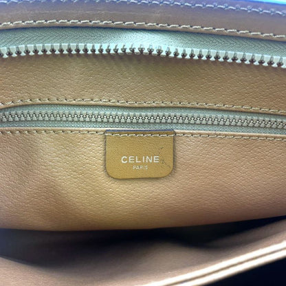 Celine Macadam Pattern Leather × PVC Off-white And Brown Clutch Bag Gold M08