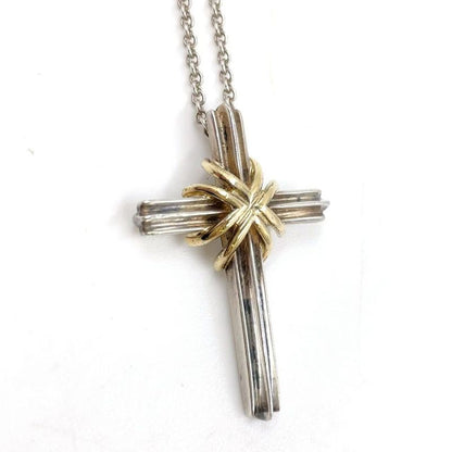 Tiffany & Co Signature Cross Sv925 Silver Necklace Silver