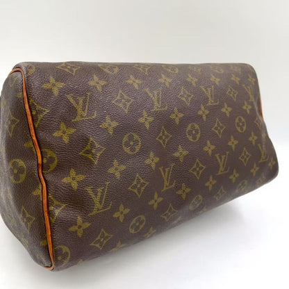 Louis Vuitton Speedy 30 Monogram Serial Unknown Leather ×PVC Brown Handbag Gold