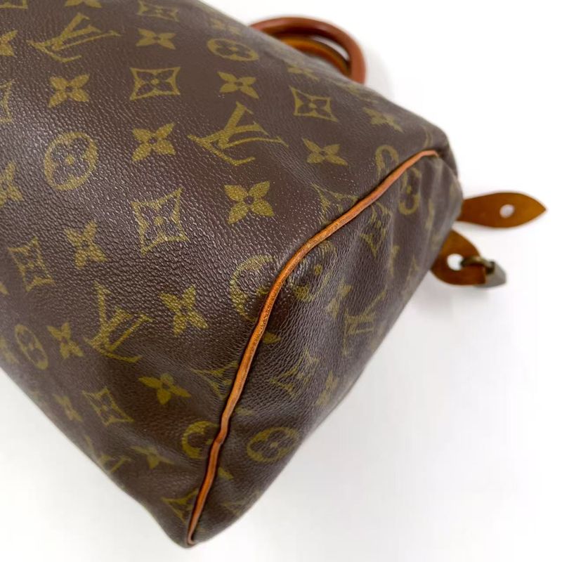 Louis Vuitton Speedy 30 Monogram Serial Unknown Leather ×PVC Brown Handbag Gold