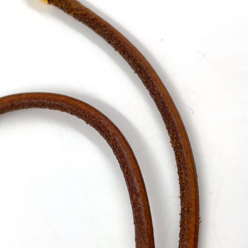 Hermes Jumbo Choker Bracelet Leather And Metal Brown Necklace Gold