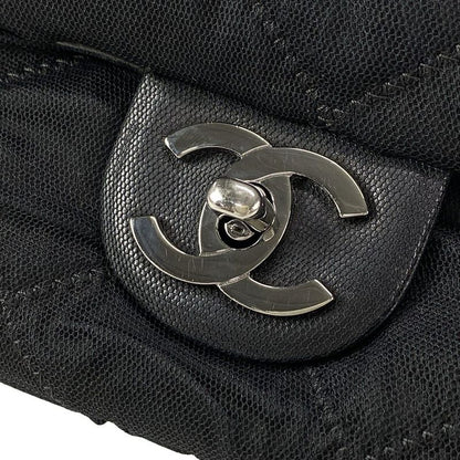 Chanel Shoulder Bag Single Flap Matelasse Black Chain Shoulder / Silver