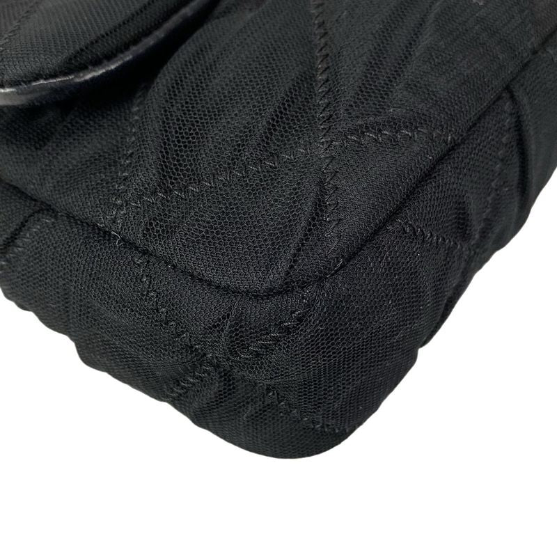 Chanel Shoulder Bag Single Flap Matelasse Black Chain Shoulder / Silver