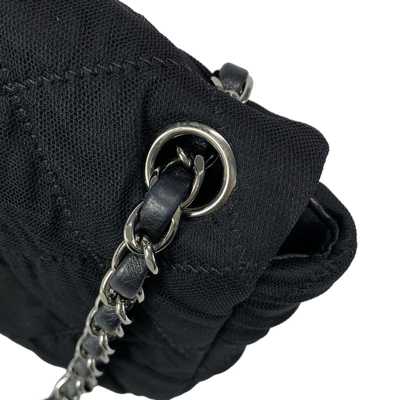 Chanel Shoulder Bag Single Flap Matelasse Black Chain Shoulder / Silver