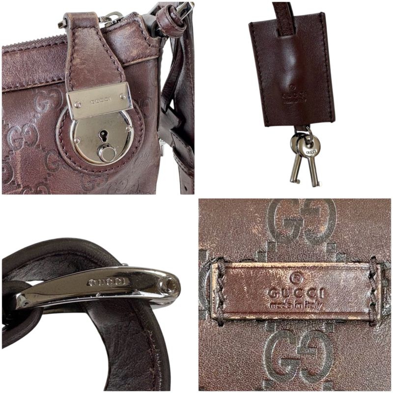 Gucci Shoulder Bag Dark Brown Sima Leather Crossbody Bag 148476