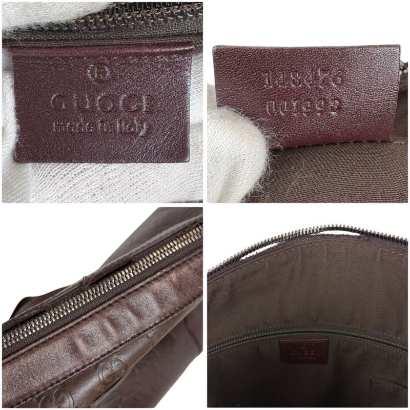 Gucci Shoulder Bag Dark Brown Sima Leather Crossbody Bag 148476