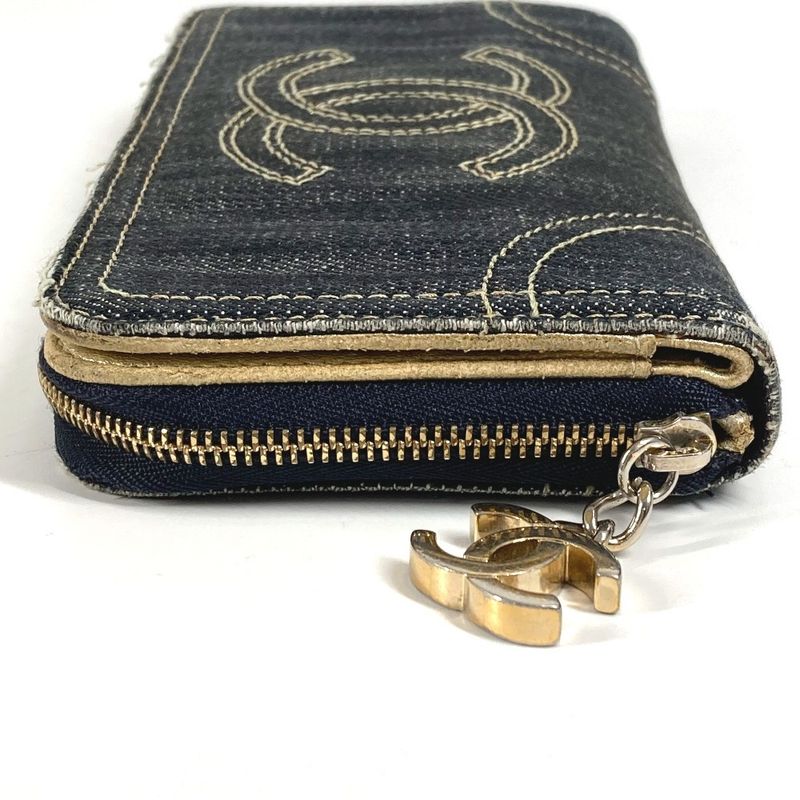 Chanel Long Wallet CC Coco Logo A31900 Denim Blue
