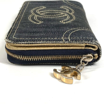 Chanel Long Wallet CC Coco Logo A31900 Denim Blue