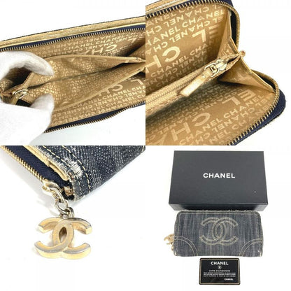 Chanel Long Wallet CC Coco Logo A31900 Denim Blue