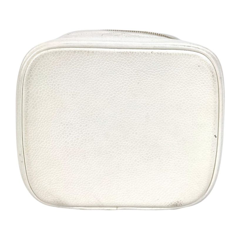 Chanel Handbag CC Coco Mark Logo Vanity Bag A01998 Caviar Skin White