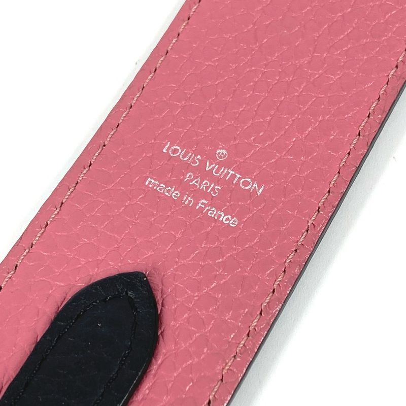 Louis Vuitton Shoulder Strap Studded Logo Leather Black