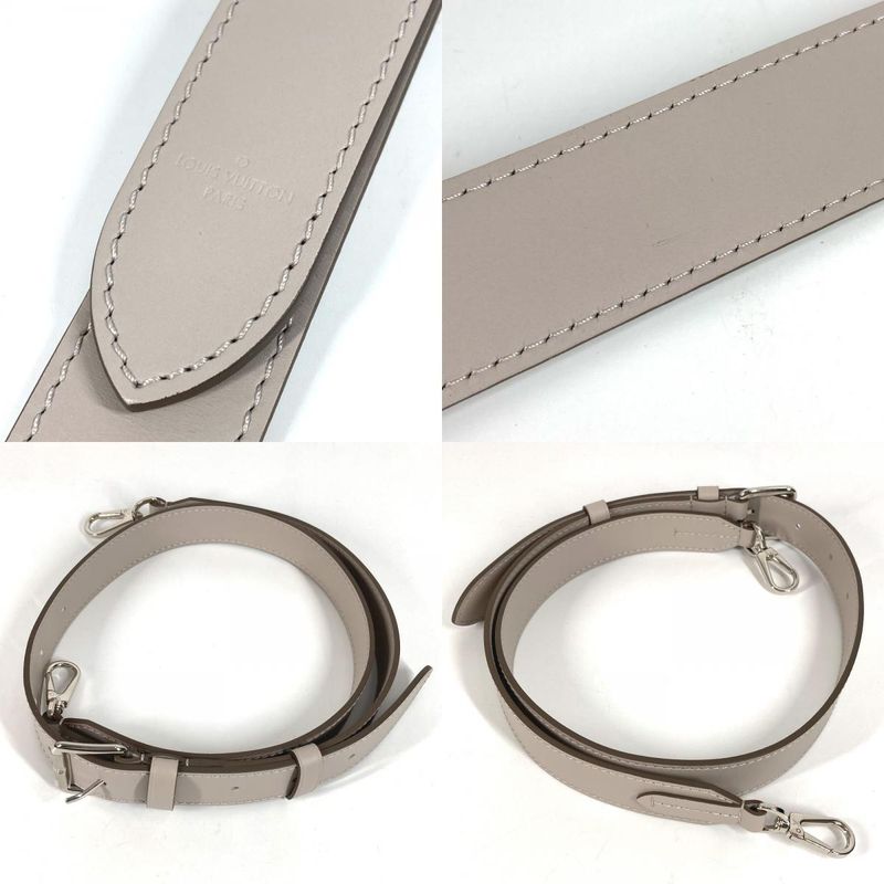 Louis Vuitton Shoulder Strap Leather Light Gray