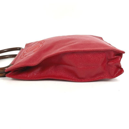 Chanel Handbag CC Coco Mark Logo Caviar Skin Red