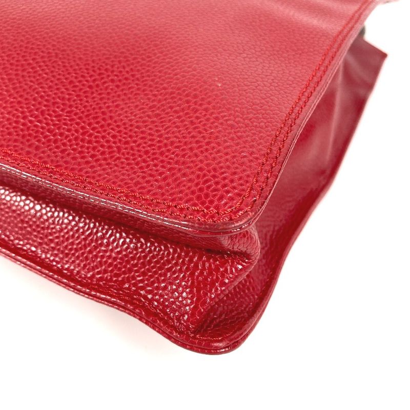 Chanel Handbag CC Coco Mark Logo Caviar Skin Red