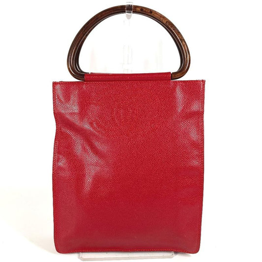 Chanel Handbag CC Coco Mark Logo Caviar Skin Red