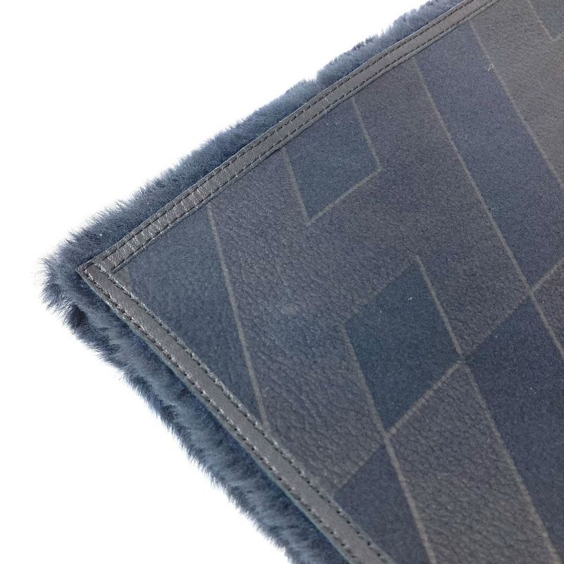 Hermes Scarf Leather Fur Leather Black
