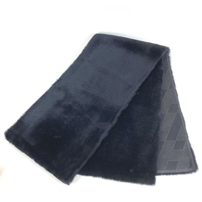 Hermes Scarf Leather Fur Leather Black